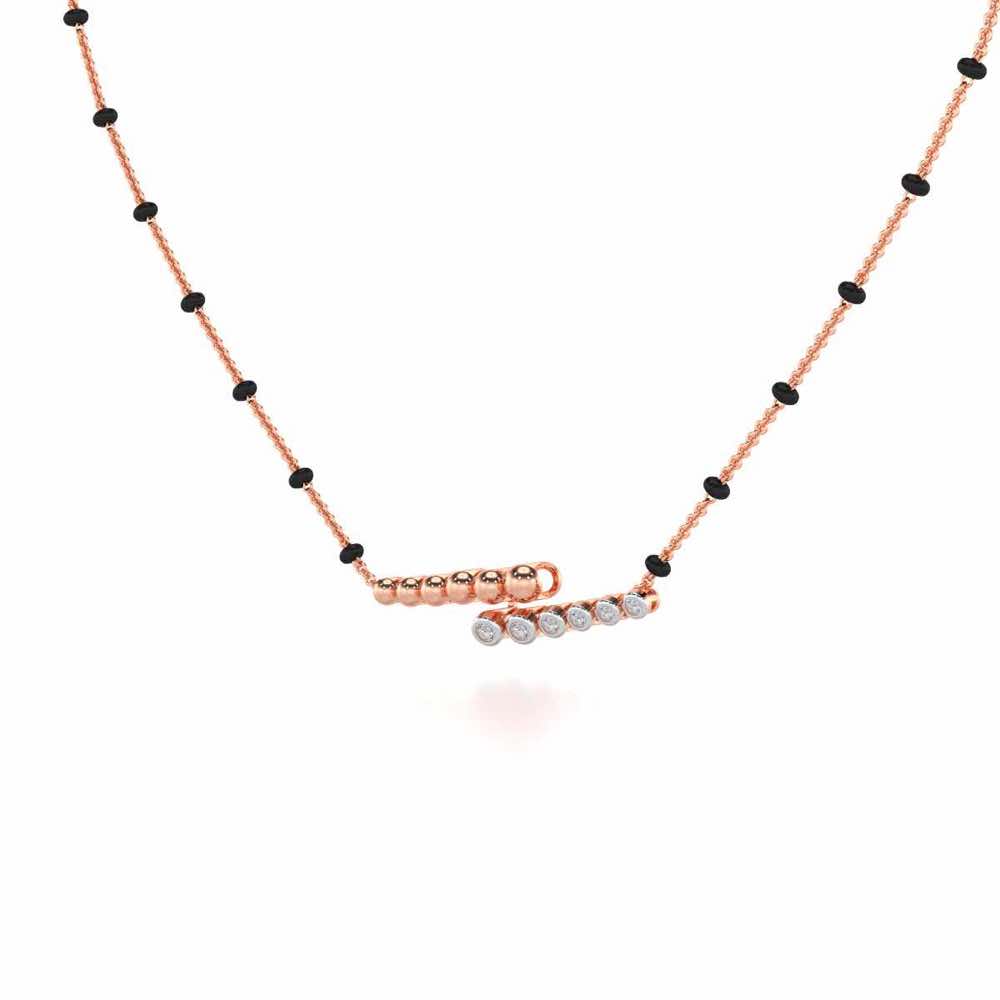 Beaded Array Silver Mangalsutra - Rose Gold - Image 2