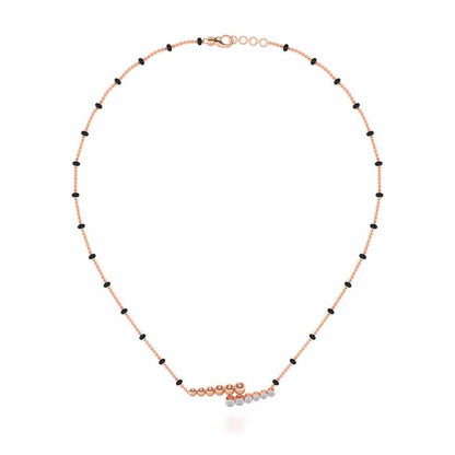 Beaded Array Silver Mangalsutra - Rose Gold - Image 3