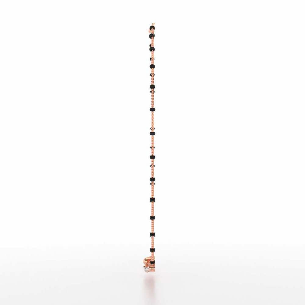 Beaded Array Silver Mangalsutra - Rose Gold - Image 4