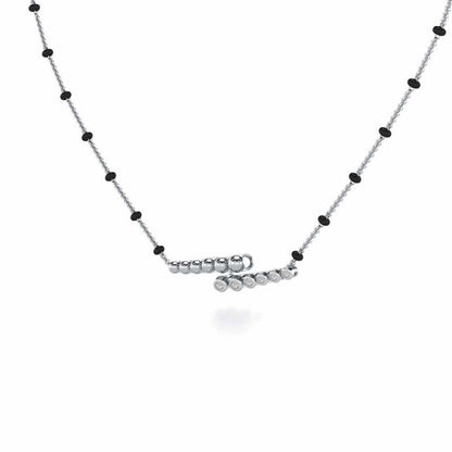 Beaded Array Silver Mangalsutra - White Gold - Image 2
