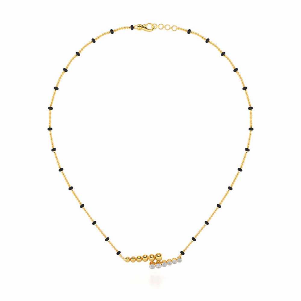 Beaded Array Silver Mangalsutra - Yellow Gold - Image 3