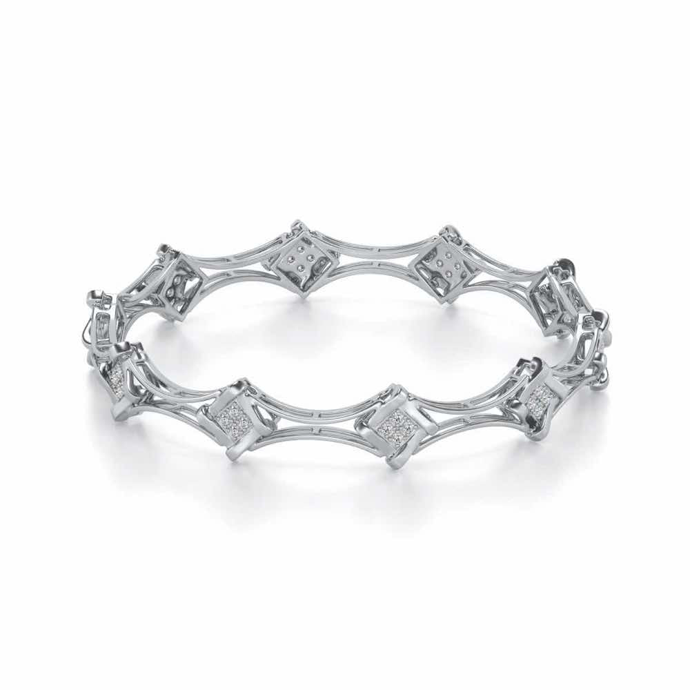 Beam Silver Bangles - White Gold - Image 2