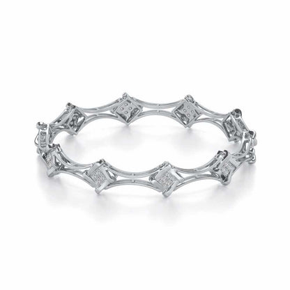 Beam Silver Bangles - White Gold - Image 2