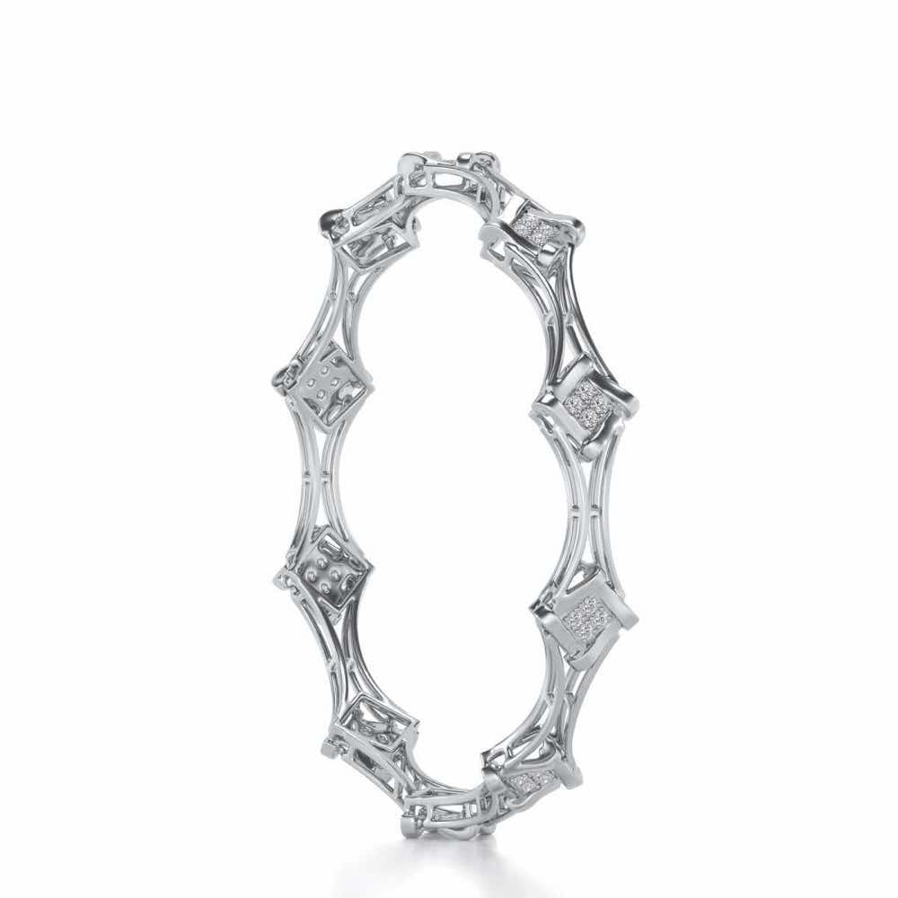 Beam Silver Bangles - White Gold - Image 3