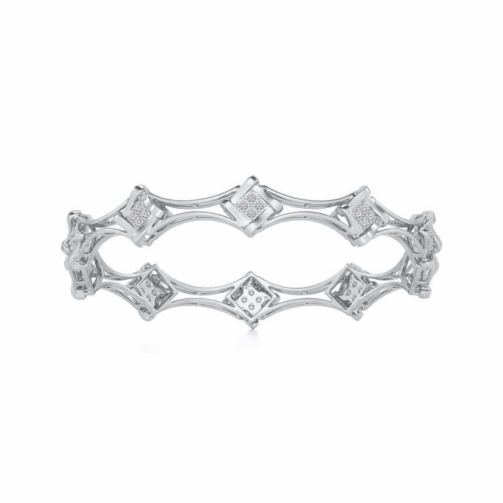 Beam Silver Bangles - White Gold - Image 4