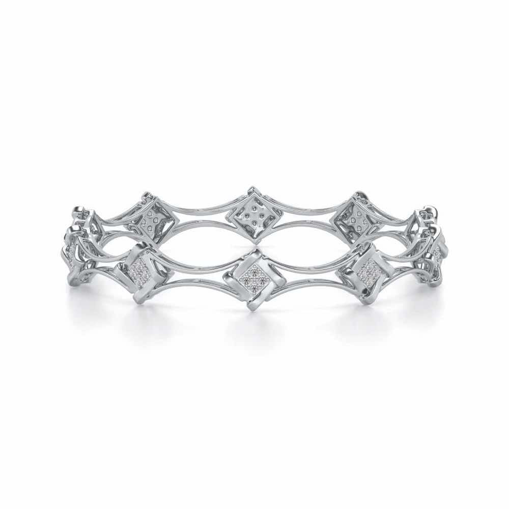 Beam Silver Bangles - White Gold - Image 5