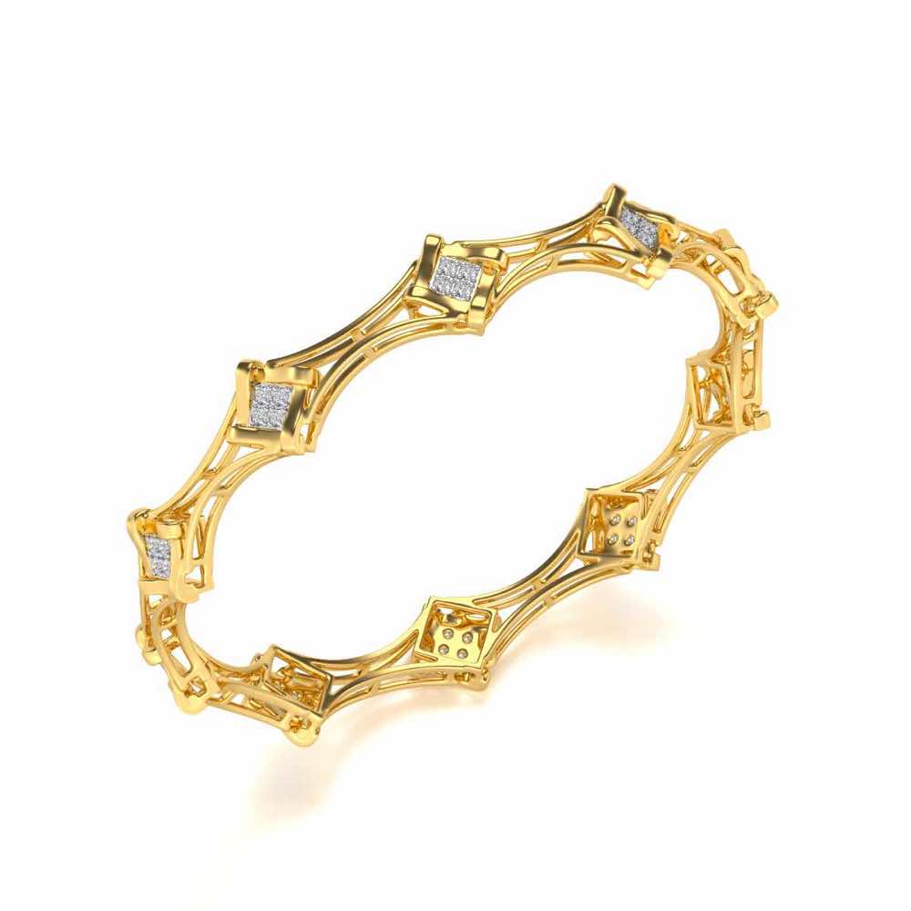 Beam Silver Bangles - Yellow Gold - Image 1