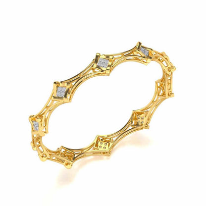 Beam Silver Bangles - Yellow Gold - Image 1