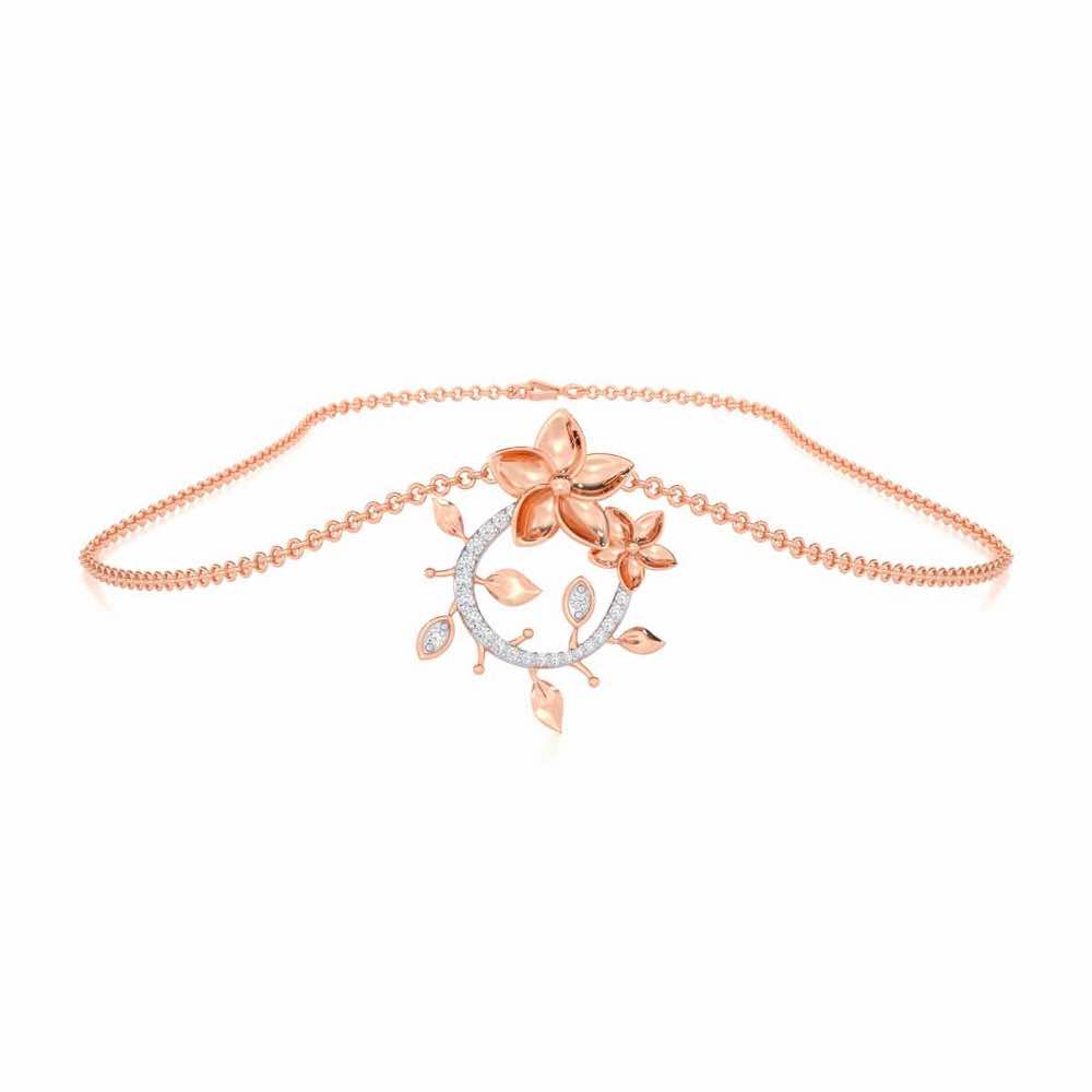 Beaming Vine Silver Pendant - Rose Gold - Image 3