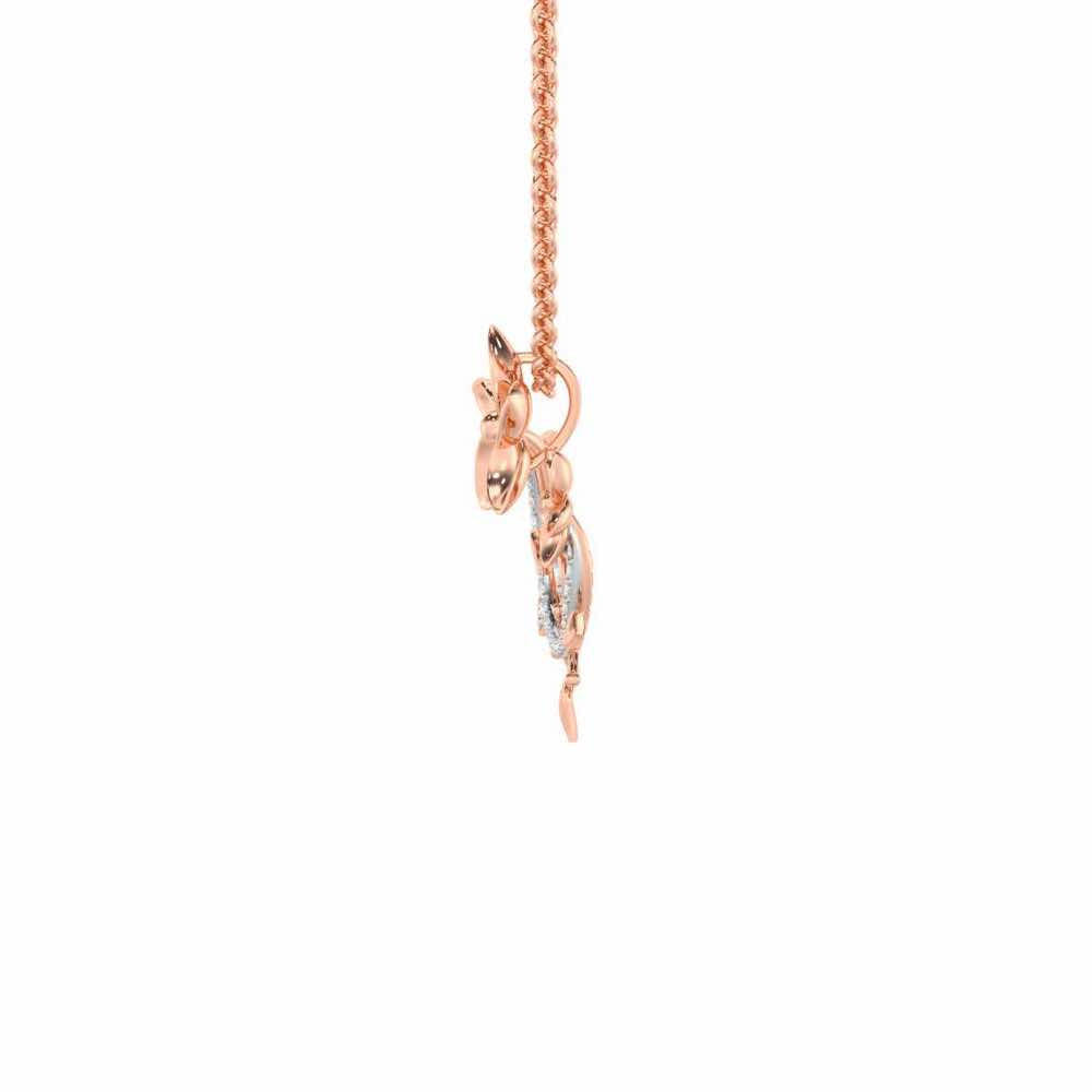 Beaming Vine Silver Pendant - Rose Gold - Image 4
