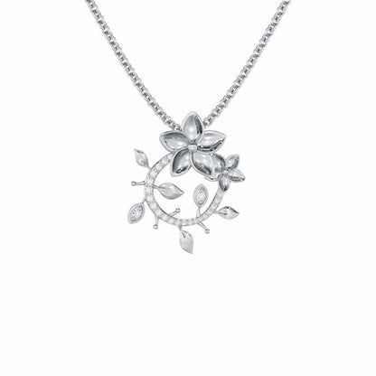 Beaming Vine Silver Pendant - White Gold - Image 1