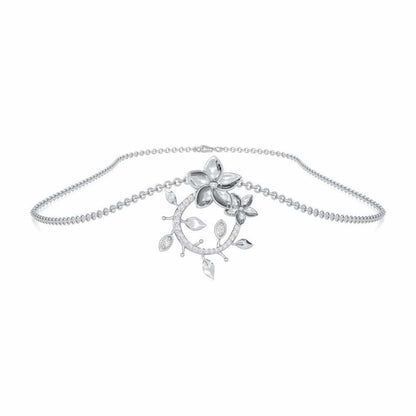 Beaming Vine Silver Pendant - White Gold - Image 3