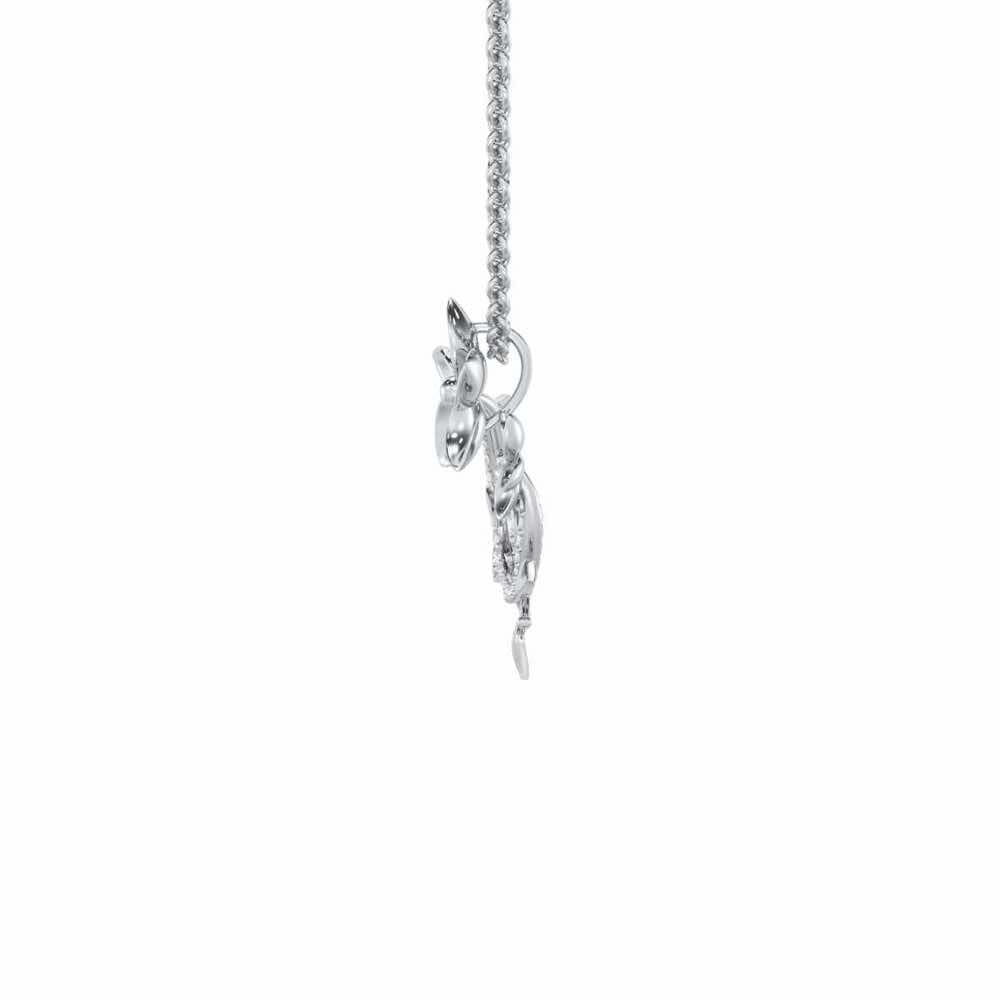 Beaming Vine Silver Pendant - White Gold - Image 4