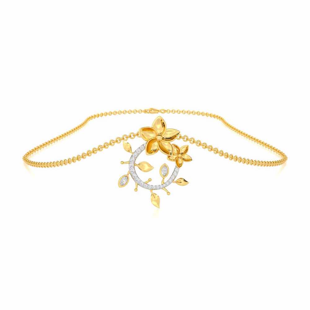 Beaming Vine Silver Pendant - Yellow Gold - Image 3