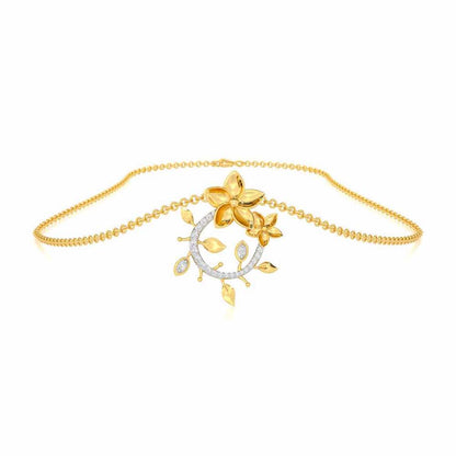 Beaming Vine Silver Pendant - Yellow Gold - Image 3