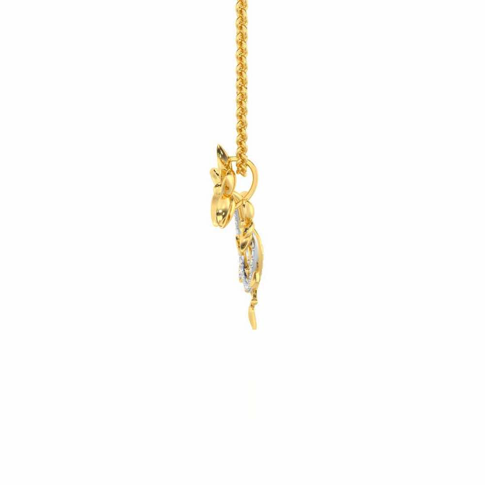 Beaming Vine Silver Pendant - Yellow Gold - Image 4