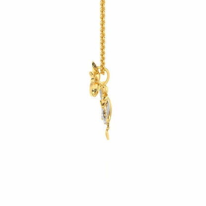 Beaming Vine Silver Pendant - Yellow Gold - Image 4