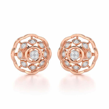Beau Bloom Silver Earrings - Rose Gold - Image 1