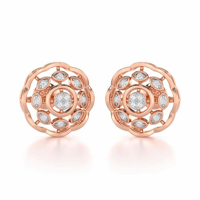 Beau Bloom Silver Earrings - Rose Gold - Image 1