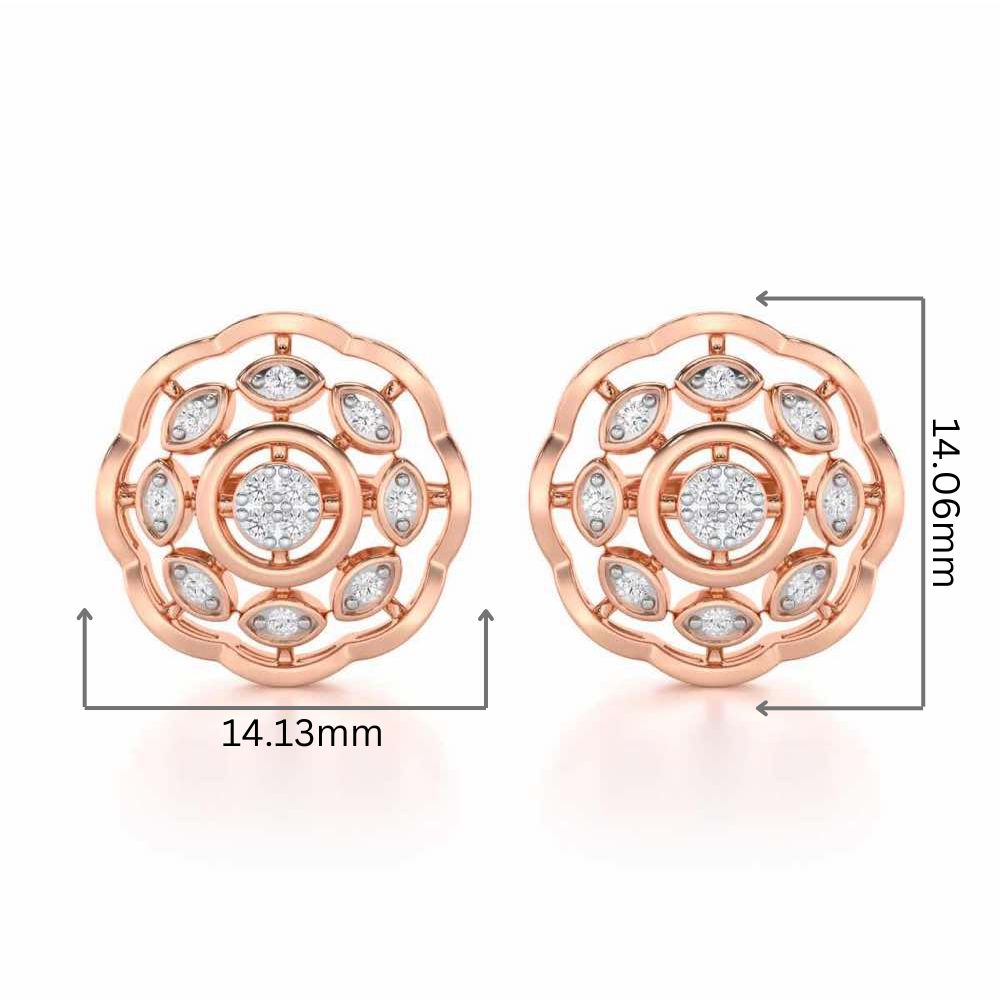 Beau Bloom Silver Earrings - Rose Gold - Image 2