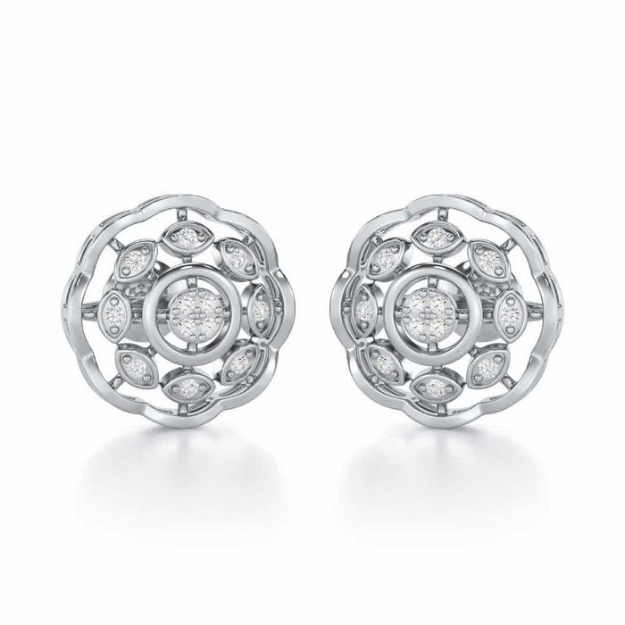 Beau Bloom Silver Earrings - White Gold - Image 1