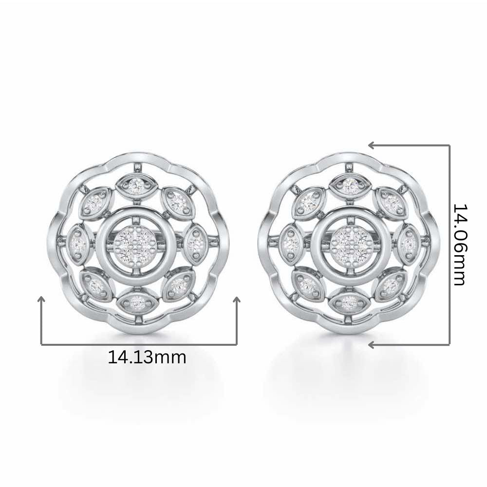 Beau Bloom Silver Earrings - White Gold - Image 2