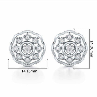 Beau Bloom Silver Earrings - White Gold - Image 2