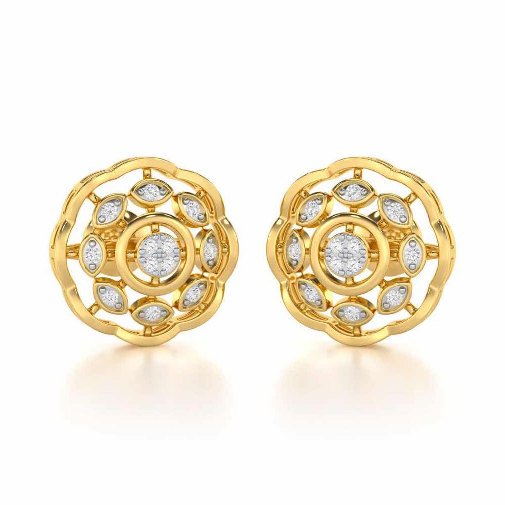 Beau Bloom Silver Earrings - Yellow Gold - Image 1