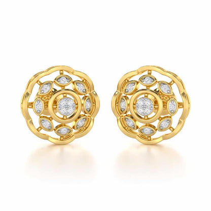 Beau Bloom Silver Earrings - Yellow Gold - Image 1