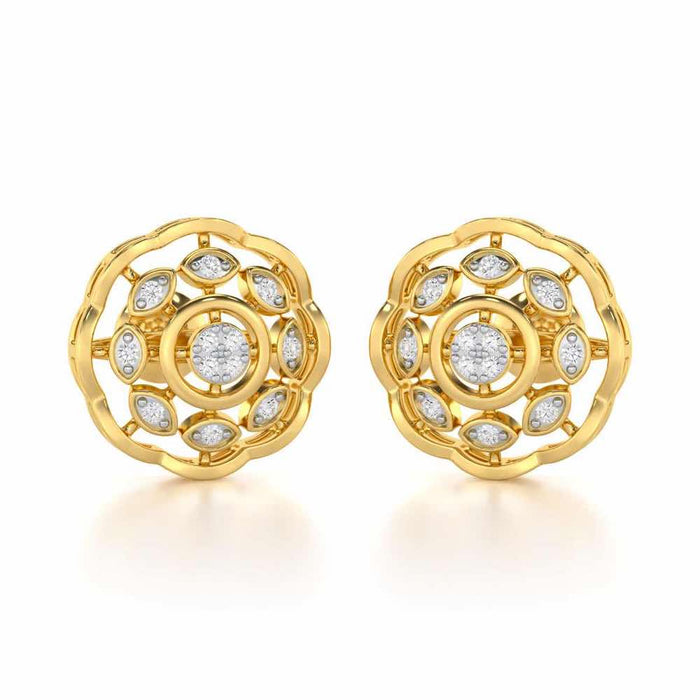Beau Bloom Silver Earrings - Yellow Gold - Image 1