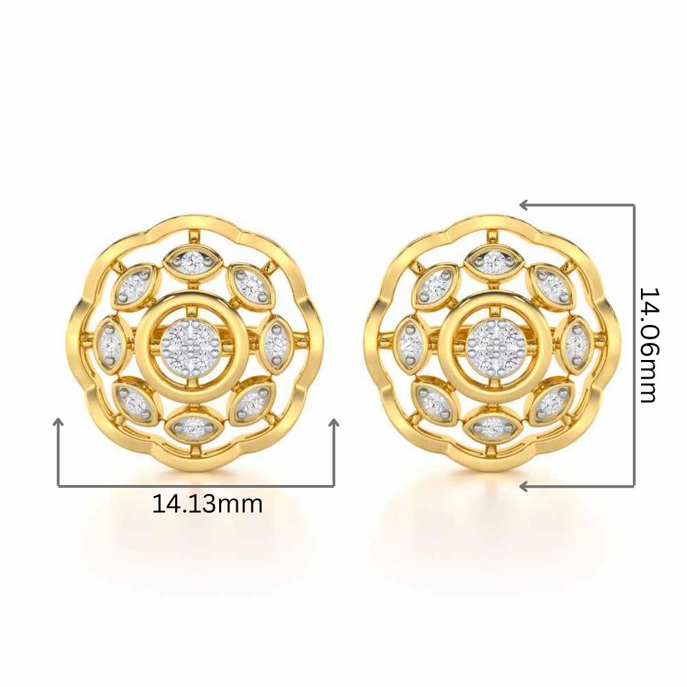 Beau Bloom Silver Earrings - Yellow Gold - Image 2