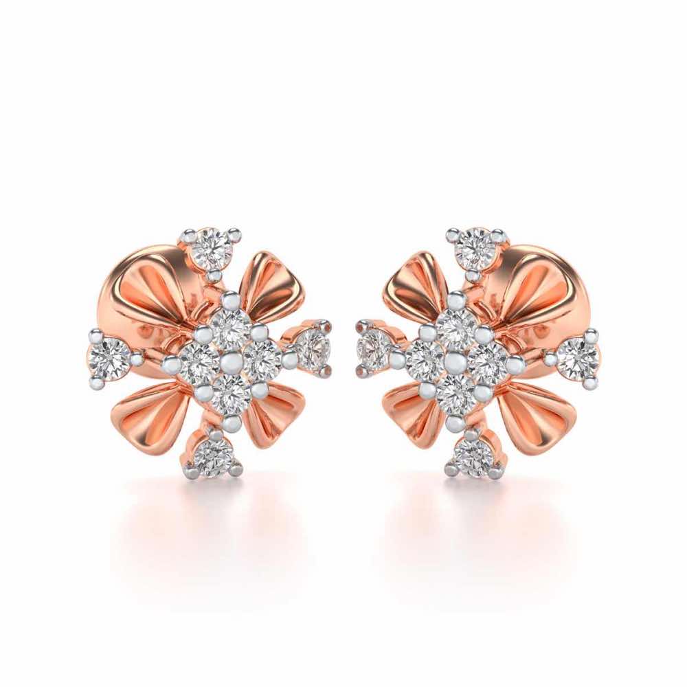 Beaute Silver Studs - Rose Gold - Image 1