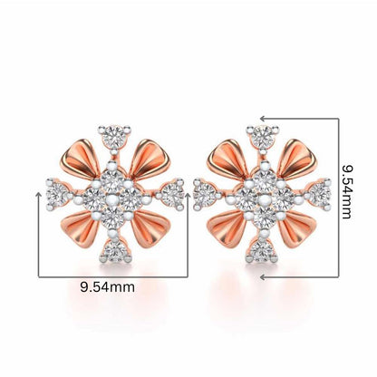 Beaute Silver Studs - Rose Gold - Image 2