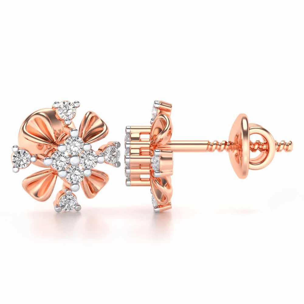 Beaute Silver Studs - Rose Gold - Image 4