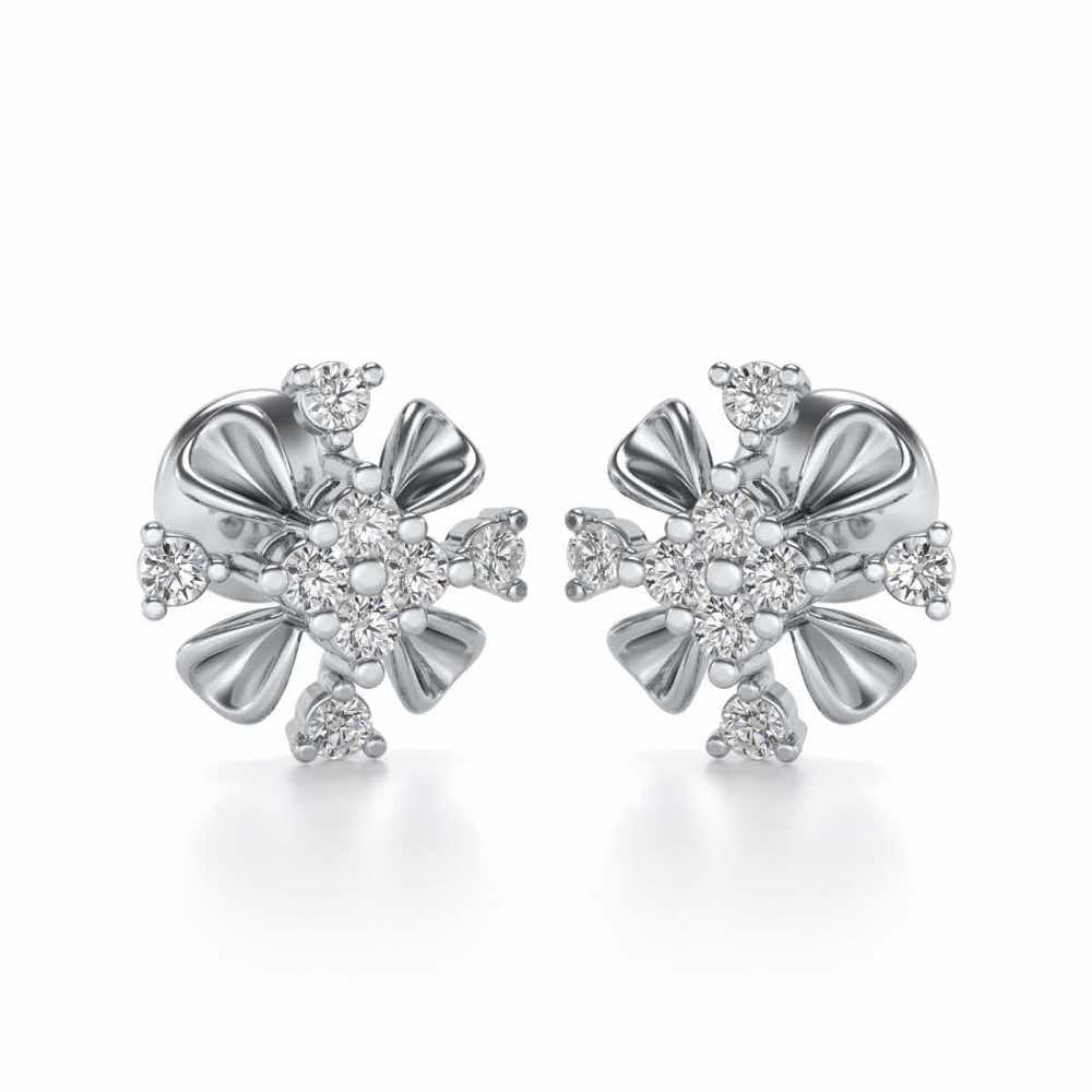 Beaute Silver Studs - White Gold - Image 1