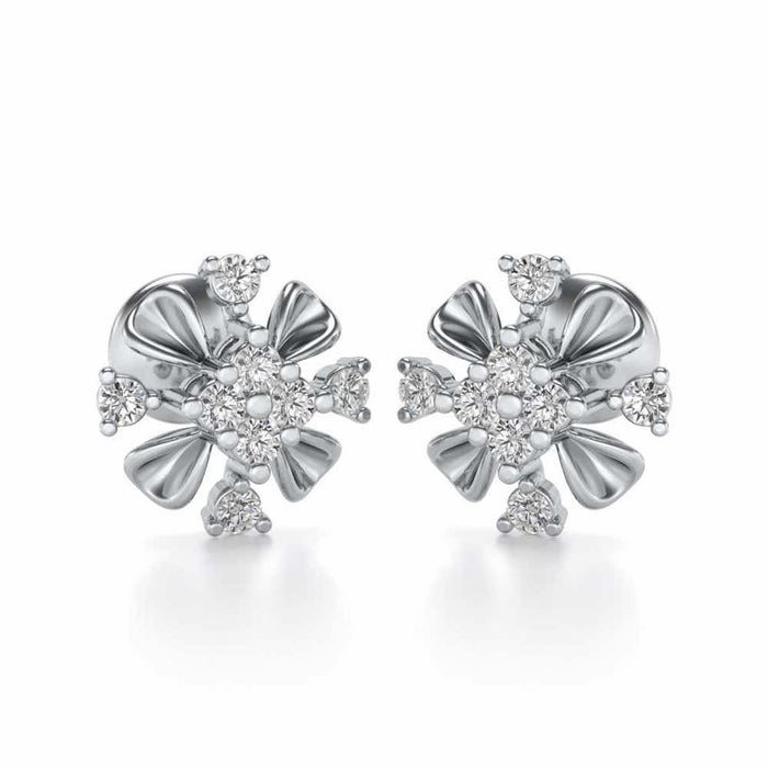 Beaute Silver Studs - White Gold - Image 1