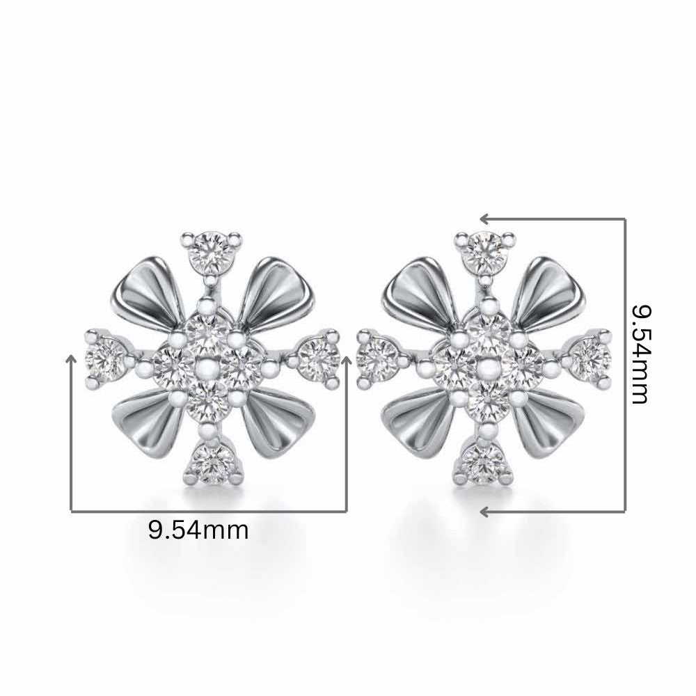 Beaute Silver Studs - White Gold - Image 2