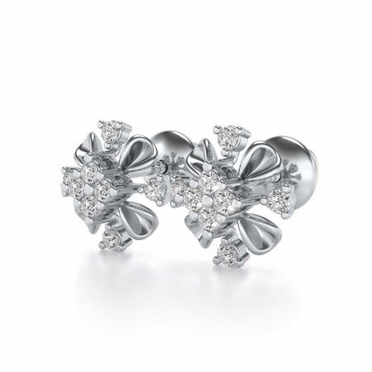 Beaute Silver Studs - White Gold - Image 3