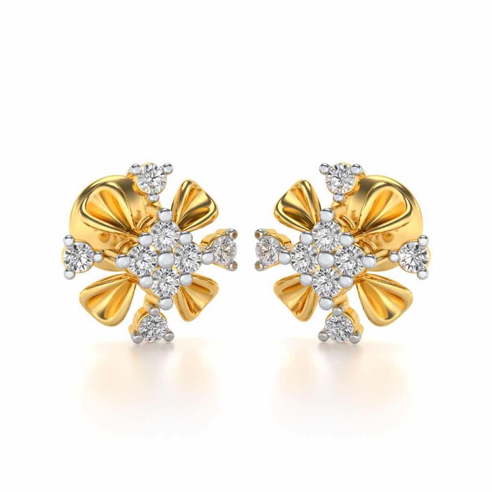 Beaute Silver Studs - Yellow Gold - Image 1
