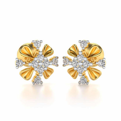 Beaute Silver Studs - Yellow Gold - Image 1