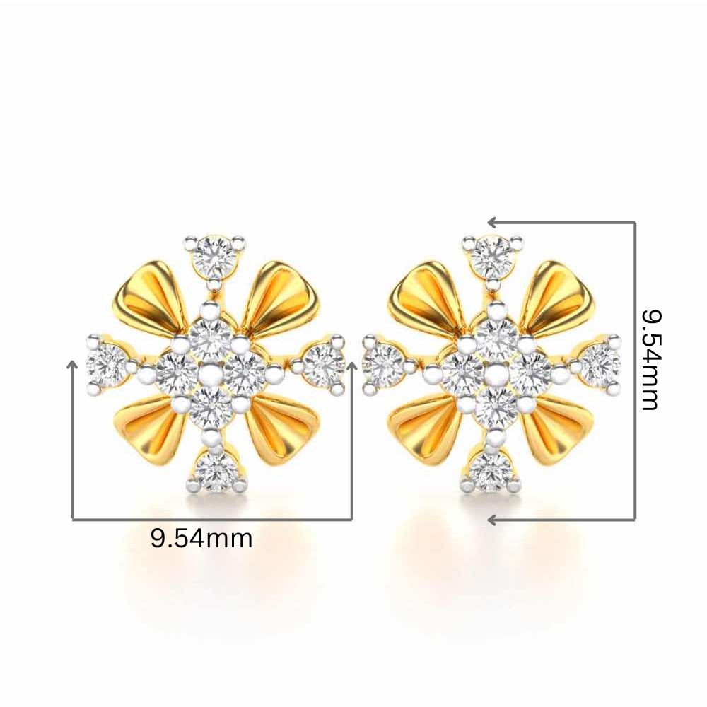 Beaute Silver Studs - Yellow Gold - Image 2