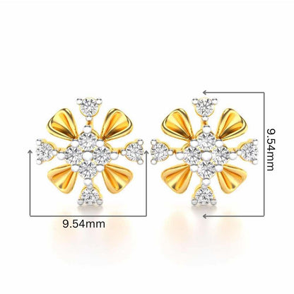 Beaute Silver Studs - Yellow Gold - Image 2