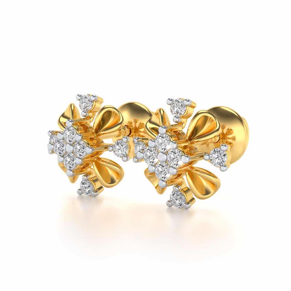 Beaute Silver Studs - Yellow Gold - Image 3
