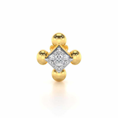 Being Shine Silver Nosepin - Yellow Gold - Image 1