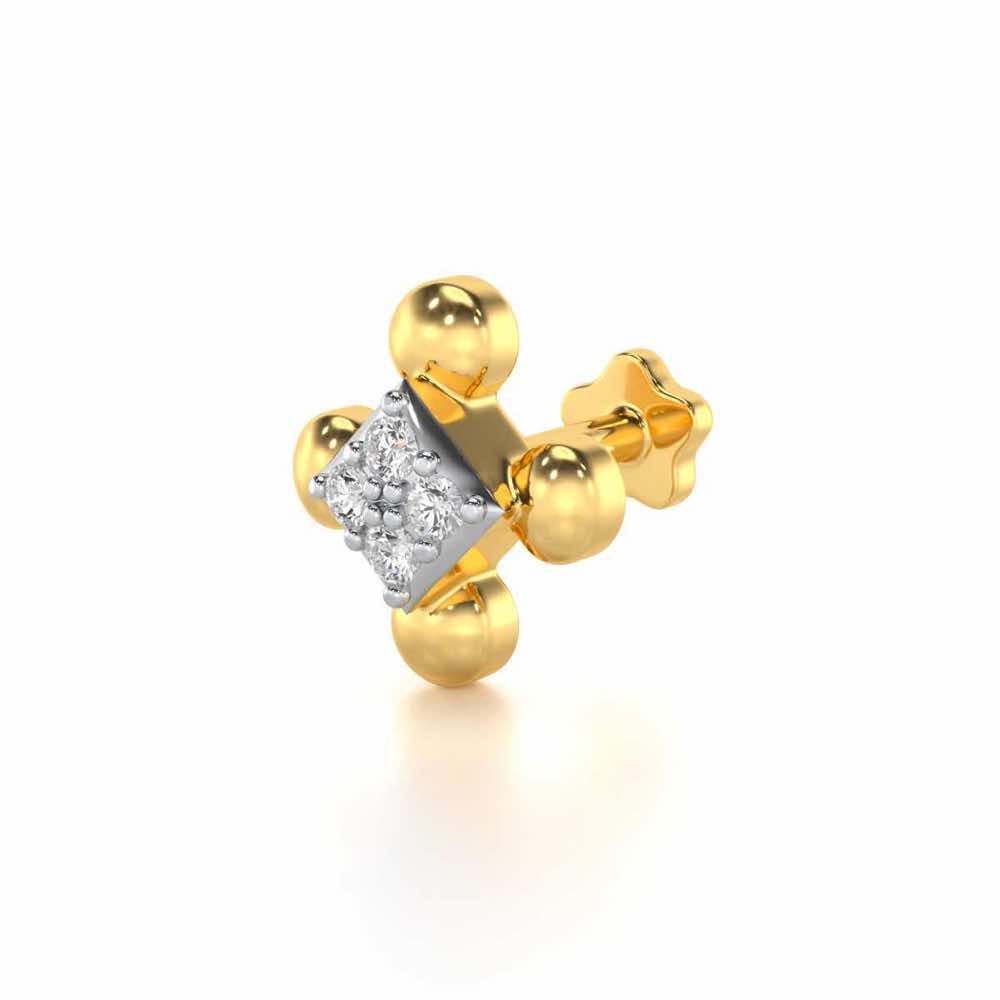 Being Shine Silver Nosepin - Yellow Gold - Image 2