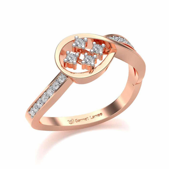 Bell Braided Silver Ring - Rose Gold - Image 1