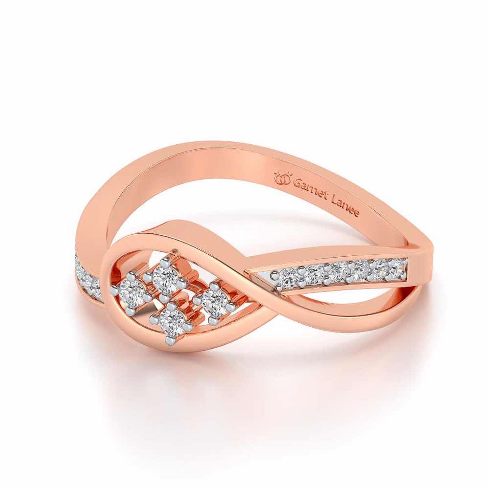 Bell Braided Silver Ring - Rose Gold - Image 2