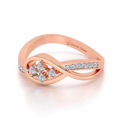 Bell Braided Silver Ring - Rose Gold - Image 2