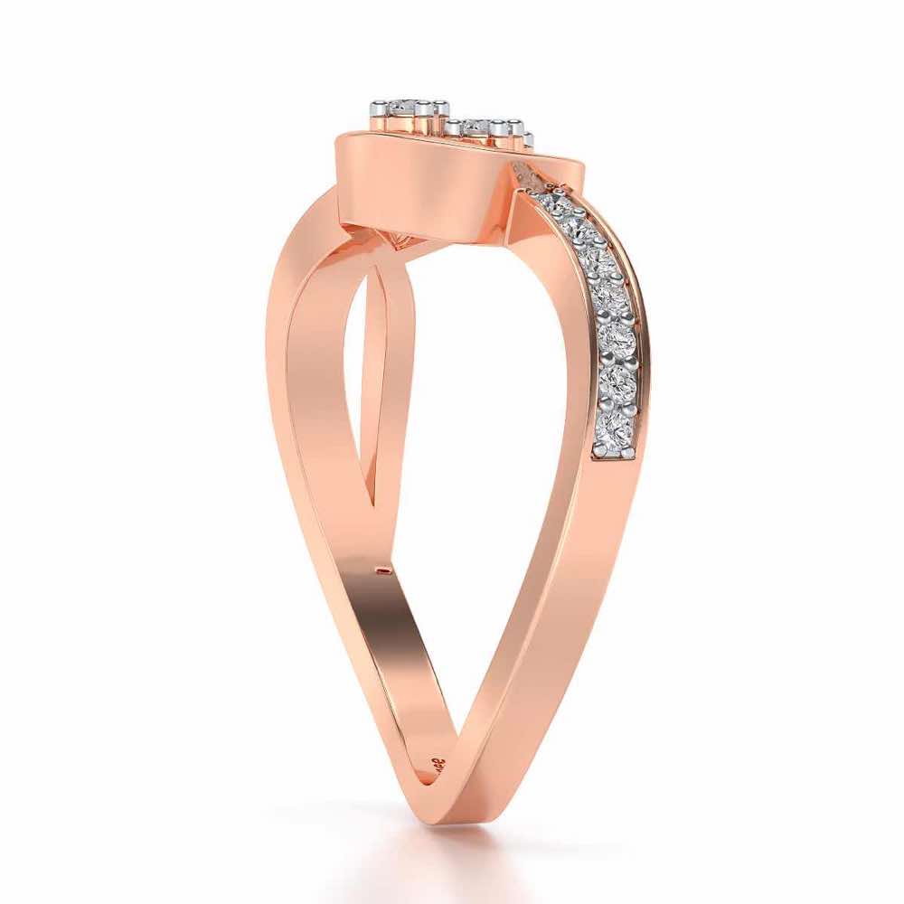Bell Braided Silver Ring - Rose Gold - Image 3