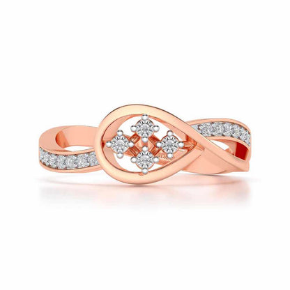 Bell Braided Silver Ring - Rose Gold - Image 4